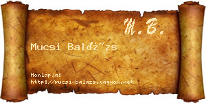 Mucsi Balázs névjegykártya
