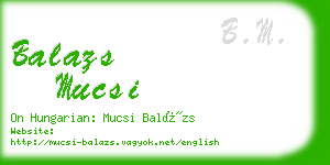 balazs mucsi business card